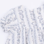Angel Dear Kimberly Floral Stripe - Smocked Ruffle Bubble with Skirt - 