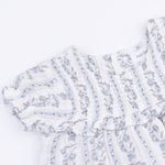 Angel Dear Kimberly Floral Stripe - Smocked Ruffle Bubble with Skirt - 