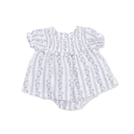Angel Dear Kimberly Floral Stripe - Smocked Ruffle Bubble with Skirt - 