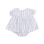 Angel Dear Kimberly Floral Stripe - Smocked Ruffle Bubble with Skirt - 