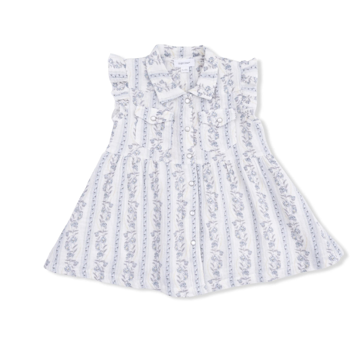 Angel Dear Kimberly Floral Stripe - Western Pearl Snap Dress & Bloomer - 