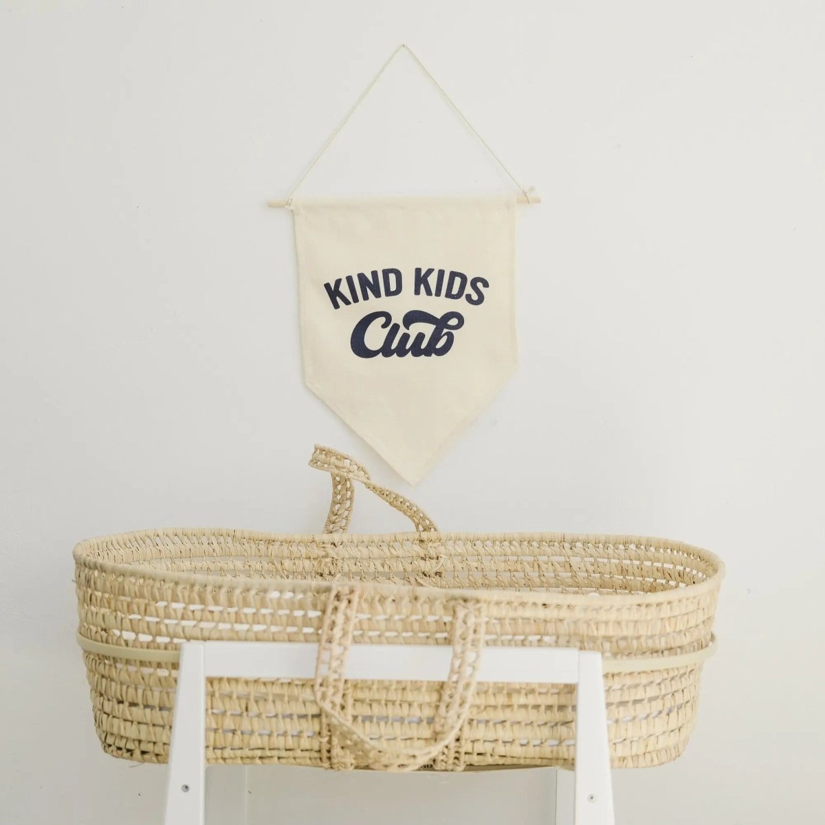Little Joy Co. Kind Kids Club Canvas Pennant Natural With Wooden Dowel - Everetts Place Boutique - 