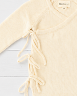 Knit Tie Wrap Romper in Buttercream by Bestaroo