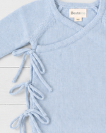 Knit Tie Wrap Romper in Powder Blue by Bestaroo