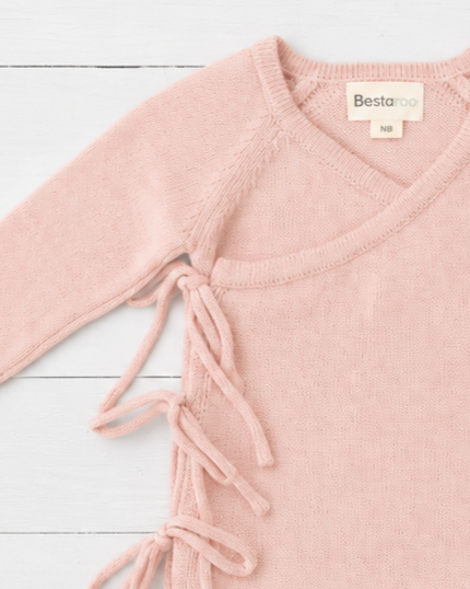 Knit Tie Wrap Romper in Tea Rose by Bestaroo