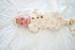 Harp Angel Boutique Soft Bamboo Viscose Baby Gown with Fold Over Cuffs for Newborns - Apparel & Accessories > Clothing > Baby & Toddler Clothing > Baby One-Pieces Knotted Gowns