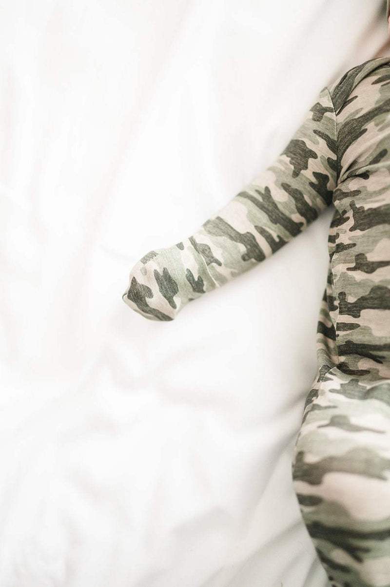 Going Home Outfit - Knotted Bamboo Baby Gown Camo for Comfort