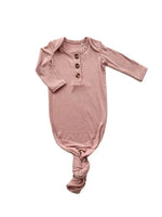 Harp Angel Boutique Soft Bamboo Viscose Knotted Baby Gown with Fold Over Cuffs for Newborns - Apparel & Accessories > Clothing > Baby & Toddler Clothing > Baby One-Pieces Knotted Gowns