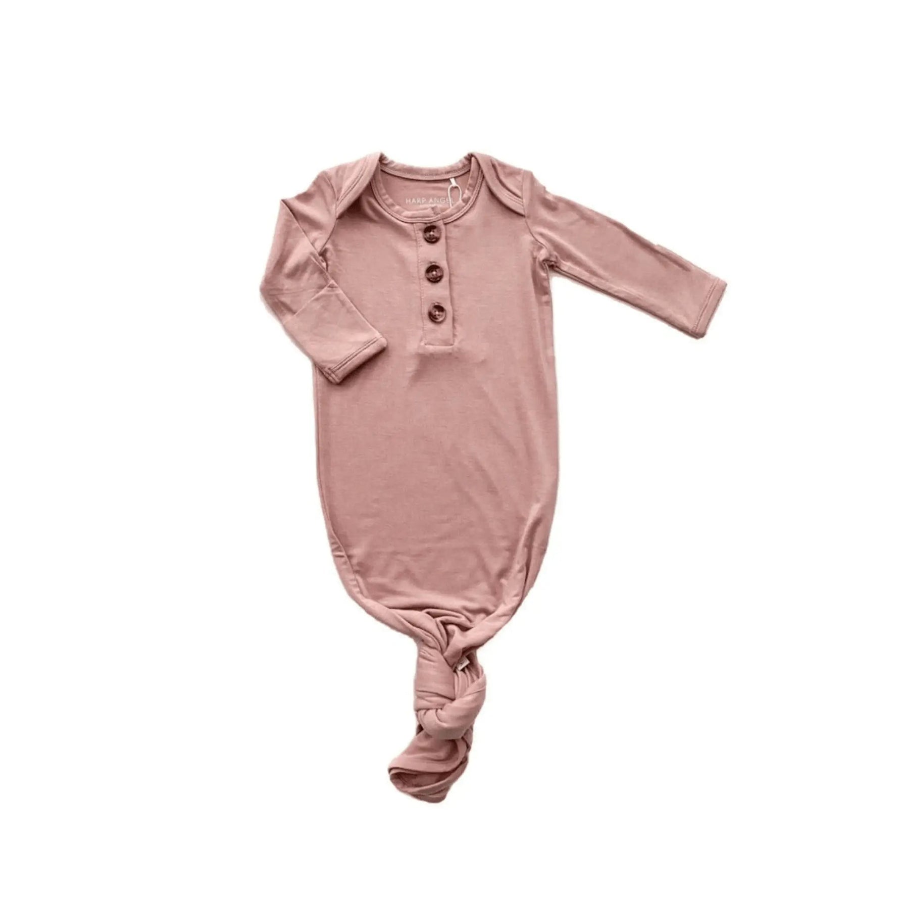 Harp Angel Boutique Knotted Baby Gown - Dusty Pink - 