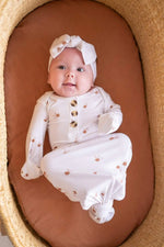 Harp Angel Boutique Bamboo Viscose Baby Gown with Soft Comfort for Newborns 0-3 Months - Apparel & Accessories > Clothing > Baby & Toddler Clothing > Baby One-Pieces Knotted Gowns