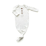 Harp Angel Boutique Knotted Baby Gown - Solid White - 