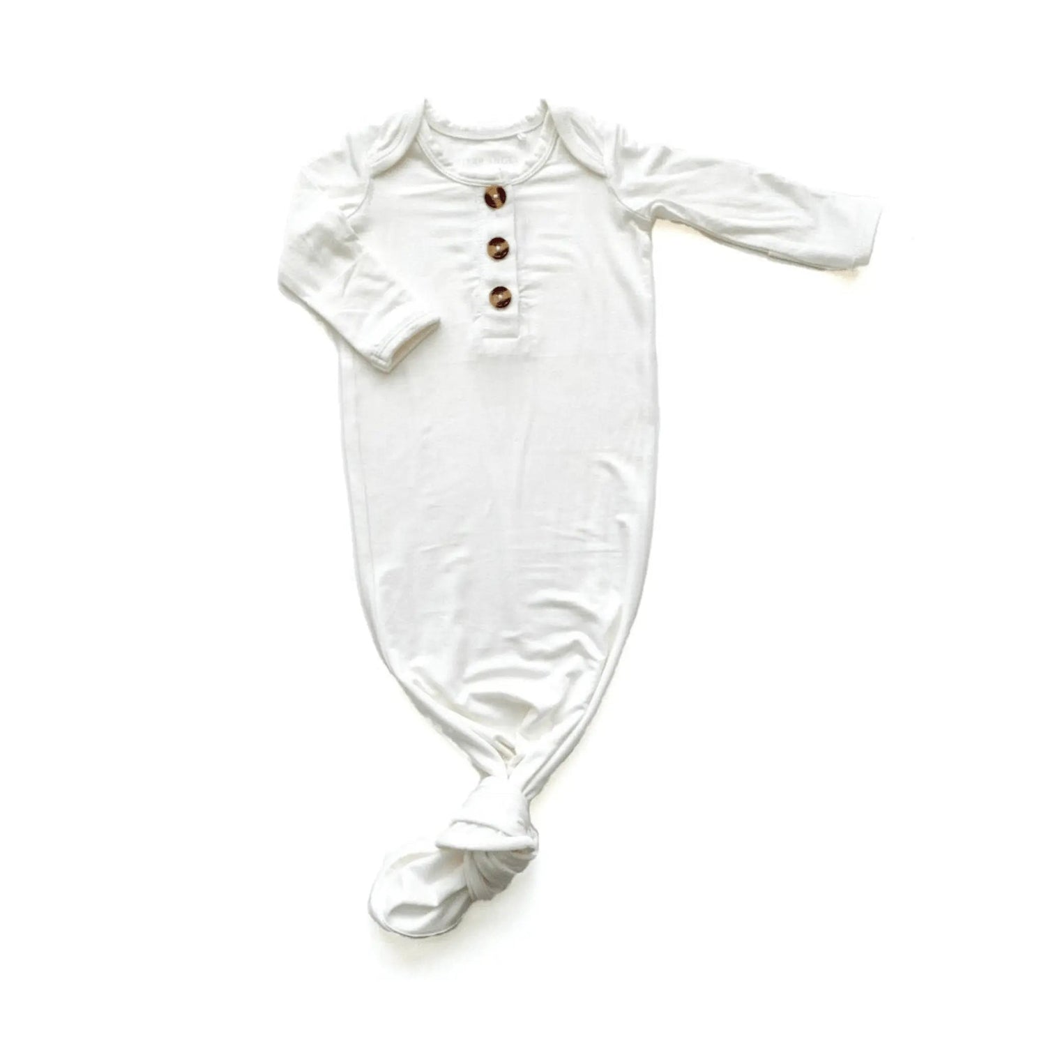 Harp Angel Boutique Knotted Baby Gown - Solid White - 