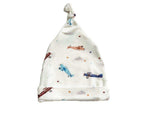 Harp Angel Boutique Knotted Baby Gown with Vintage Airplane Print for Newborn Comfort - Apparel & Accessories > Clothing > Baby & Toddler Clothing > Baby One-Pieces Knotted Gowns