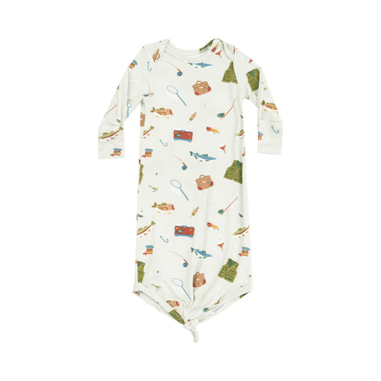 Knotted Baby Gown Fishing Things Green for Infants Angel Dear