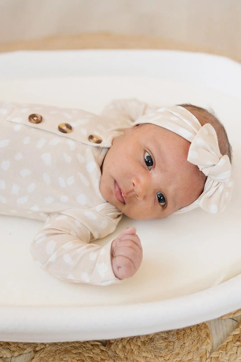 Harp Angel Boutique Knotted Headband Sand Spotted with Adjustable Fit - 