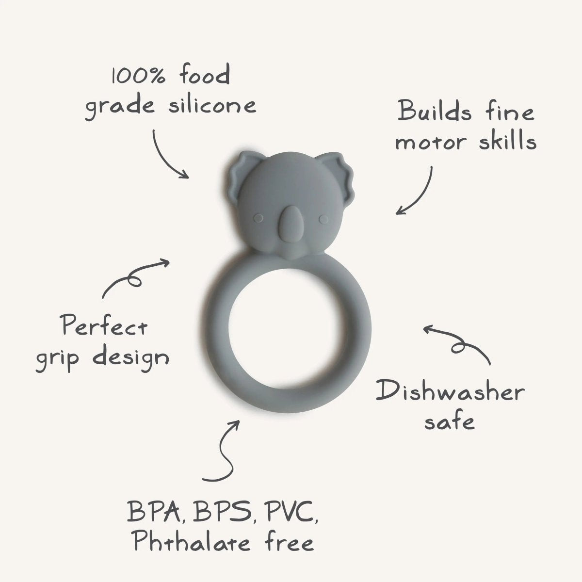 Mushie Koala Teether Made From Food Grade Silicone For Babies - 