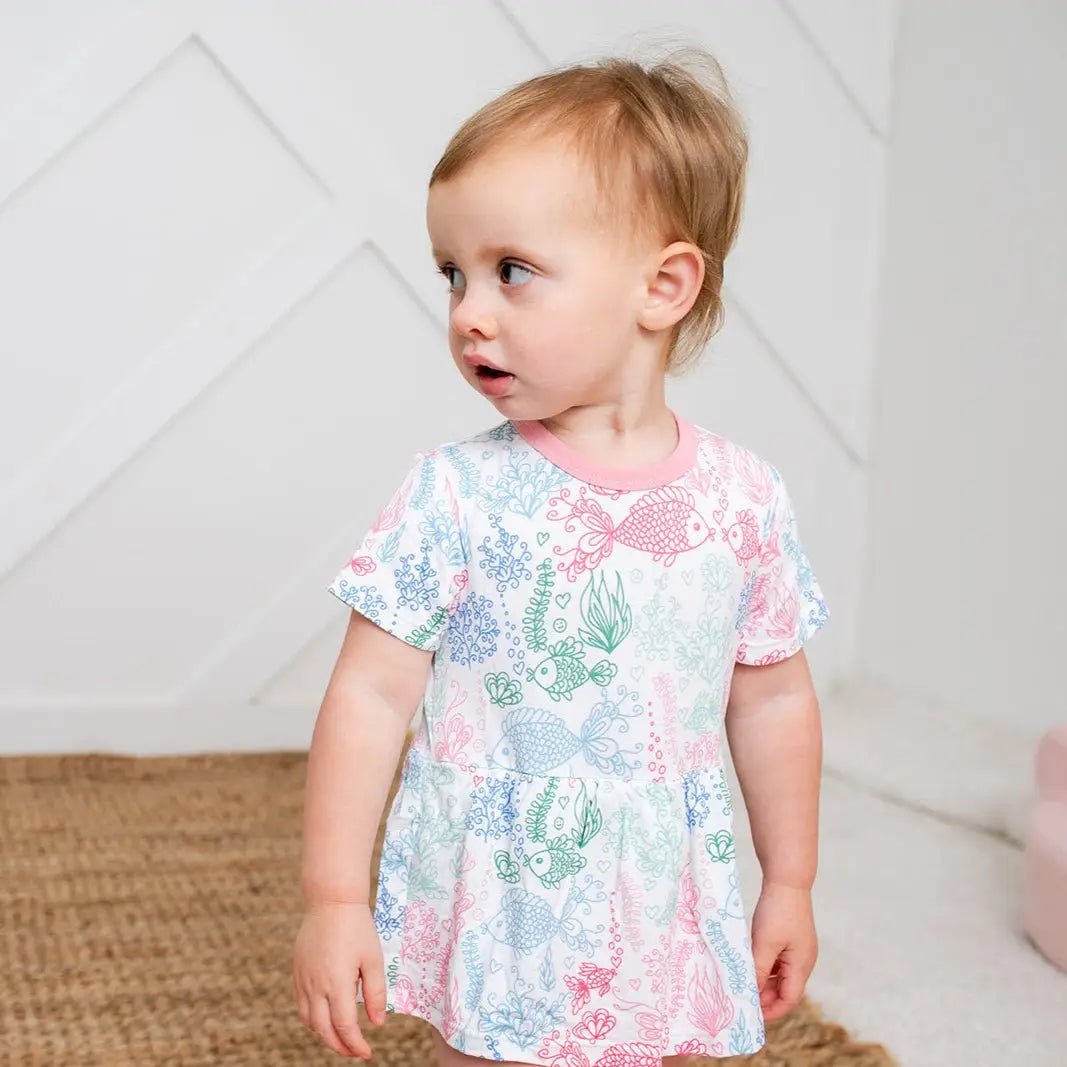 Bestaroo Koi Fish Bamboo Bodysuit Dress Ultra Soft With Snap Closure For Babies - 