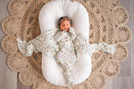 Harp Angel Boutique La La Floral Knotted Baby Gown in Soft Viscose Bamboo for Newborns - 