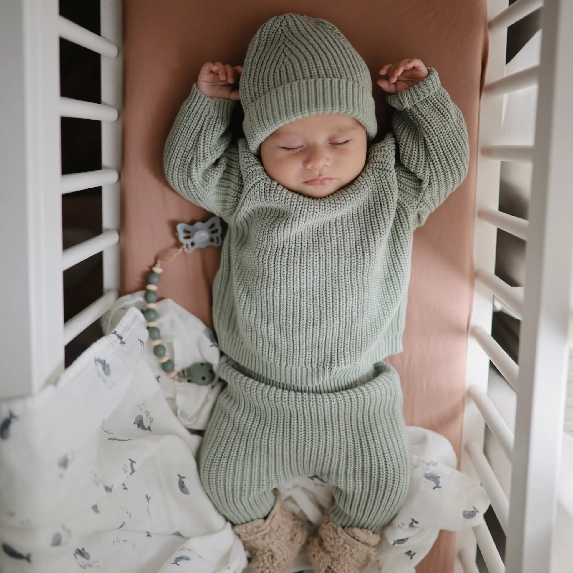 Organic Cotton Muslin Swaddle Blanket for Baby Cuddling and Nursing Mushie