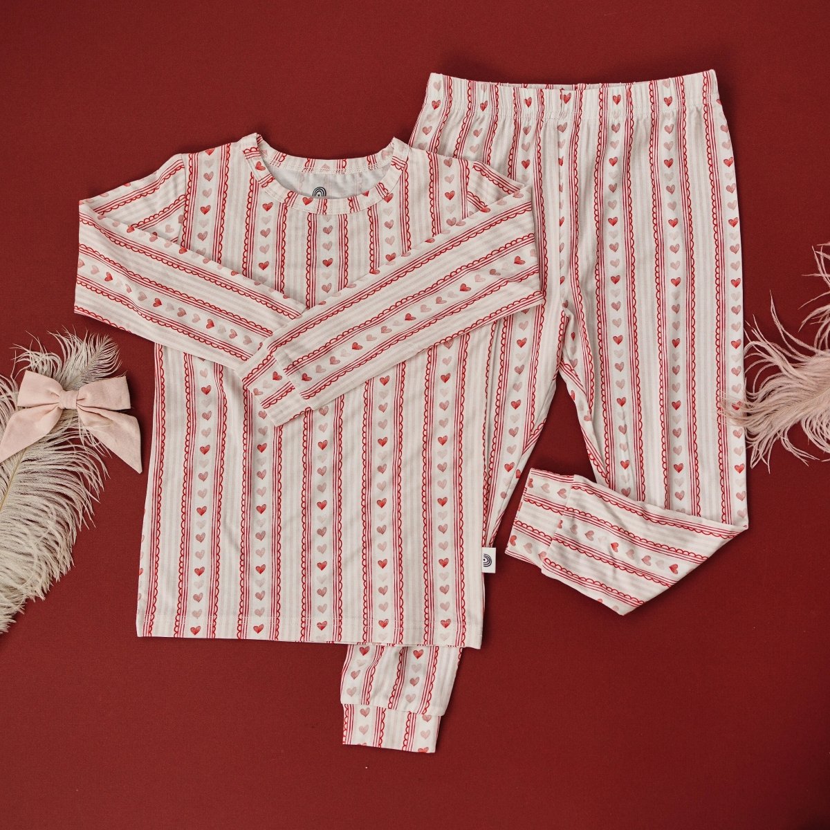 Little Joy Co. Laced With Love 2pc Bamboo Pajamas Set Ultra Soft Cozy - Everetts Place Boutique - 