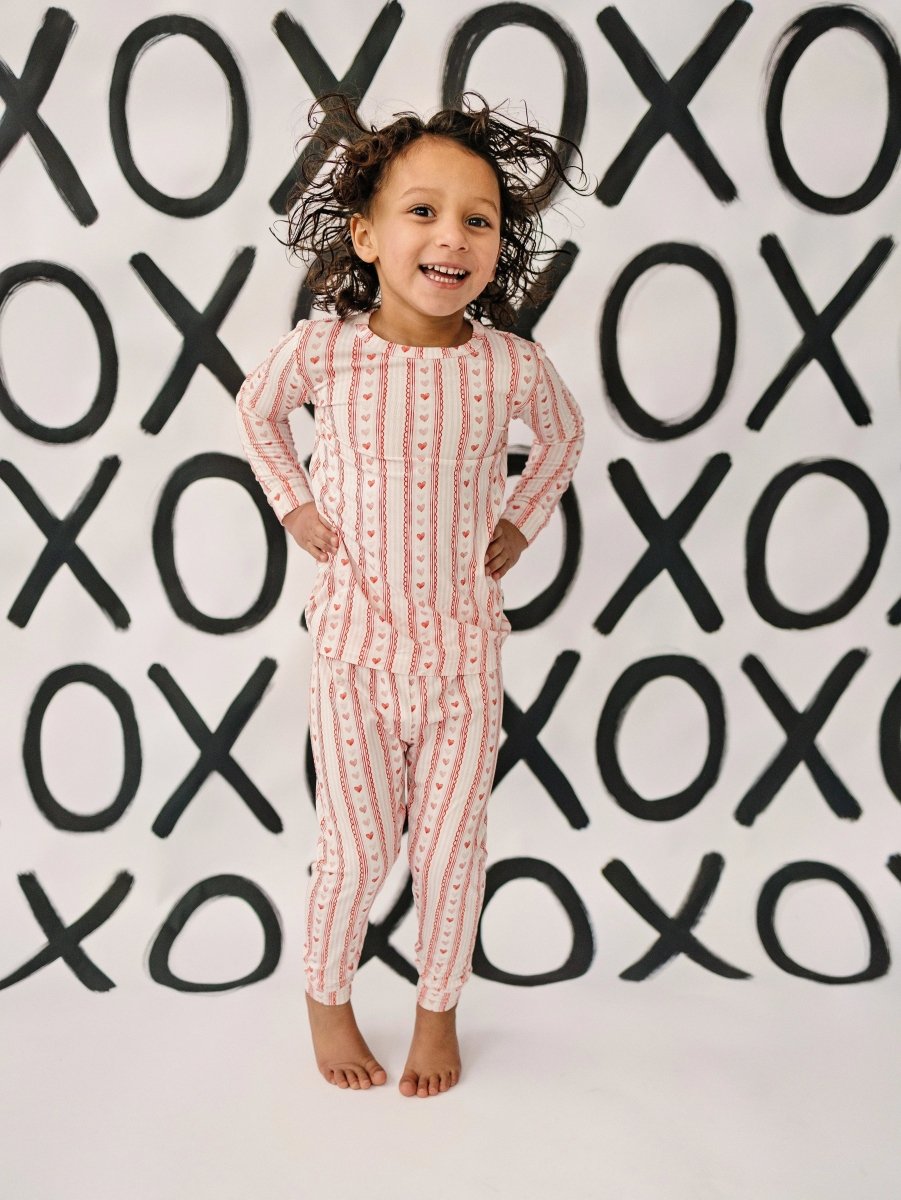 Little Joy Co. Laced With Love 2pc Bamboo Pajamas Set Ultra Soft Cozy - Everetts Place Boutique - 