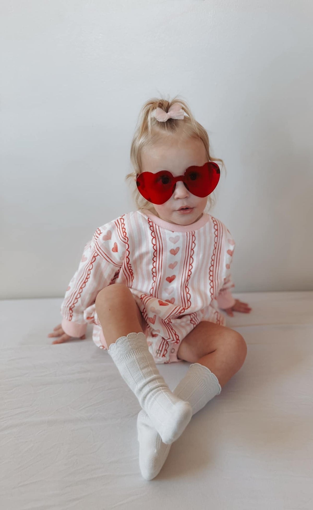 Little Joy Co. Laced with Love Baby Sweatshirt Romper