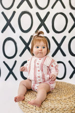 Little Joy Co. Laced With Love Plaid Heart Sweatshirt Romper Holiday - Everetts Place Boutique - 