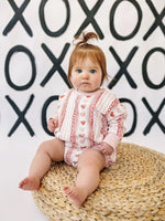 Little Joy Co. Laced With Love Plaid Heart Sweatshirt Romper Holiday - Everetts Place Boutique - 