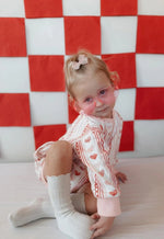 Little Joy Co. Laced With Love Plaid Heart Sweatshirt Romper Holiday - Everetts Place Boutique - 