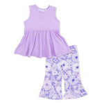 Angel Dear Lacy Lavender Floral - Peplum Tank Top with Baby Bells - 