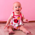 Bestaroo Ladybug Bubble Romper For Baby Soft Bamboo Flutter Sleeve - 