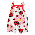 Bestaroo Ladybug Bubble Romper For Baby Soft Bamboo Flutter Sleeve - 