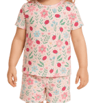 Sweet Bamboo Ladybug Flower Garden Pajama Set with Fun Design for Summer Girls - 