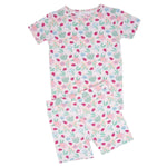 Sweet Bamboo Ladybug Flower Garden Pajama Set with Fun Design for Summer Girls - 