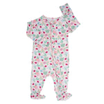 Sweet Bamboo Ladybug Baby Footie with Two Way Zipper and Non Slip Grips for Infants - Apparel & Accessories > Clothing > Baby & Toddler Clothing > Baby & Toddler Sleepwear Ruffle Footies