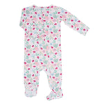 Sweet Bamboo Ladybug Flower Garden Zipper Footie with Two Way Zipper for Babies - Apparel & Accessories > Clothing > Baby & Toddler Clothing > Baby & Toddler Sleepwear Footies