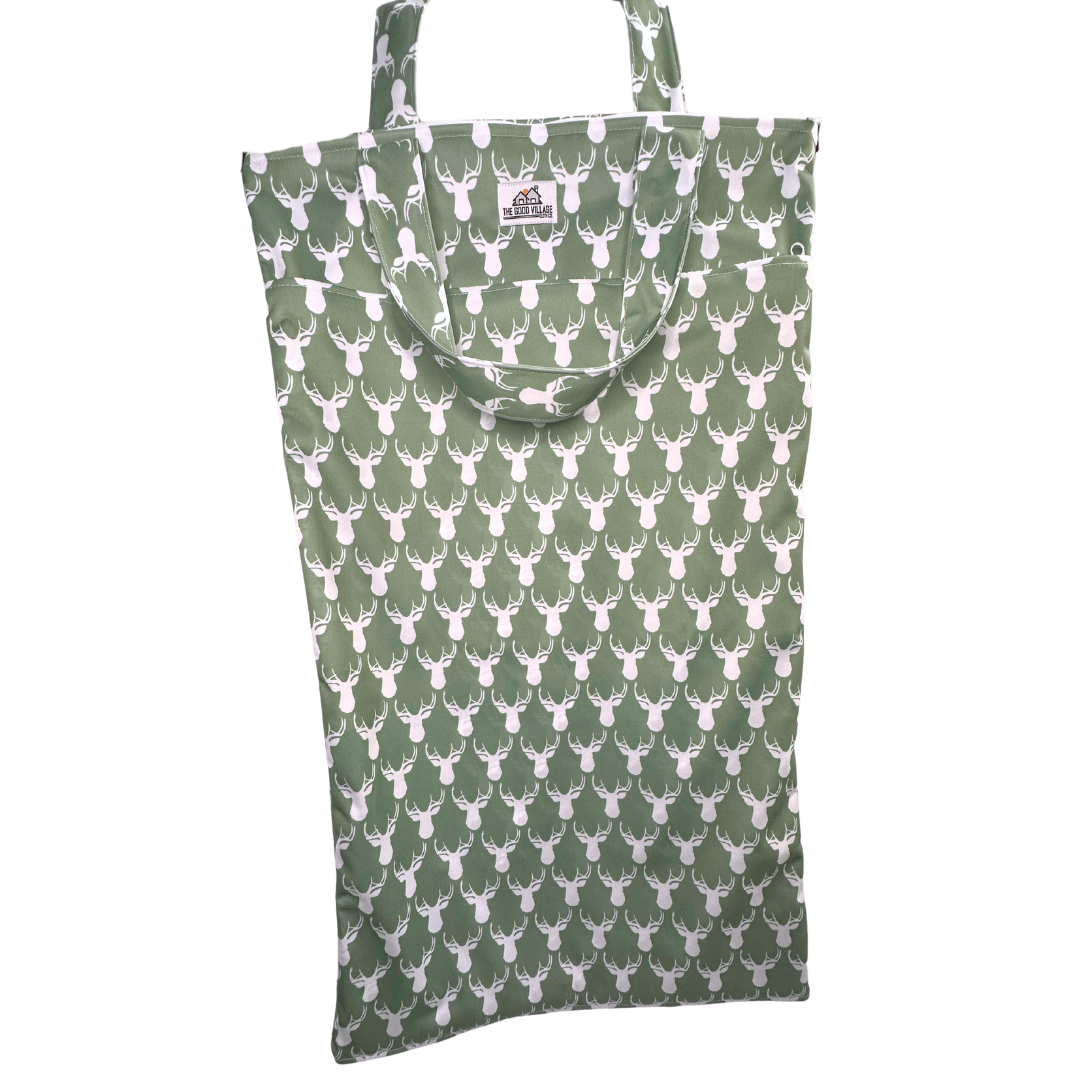 The Good Village Cloth Co. Large Hanging Wetbag | Antlers - 