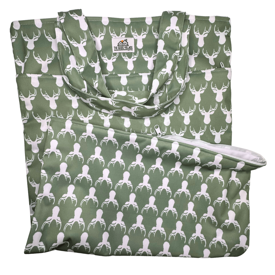 The Good Village Cloth Co. Large Hanging Wetbag | Antlers - 