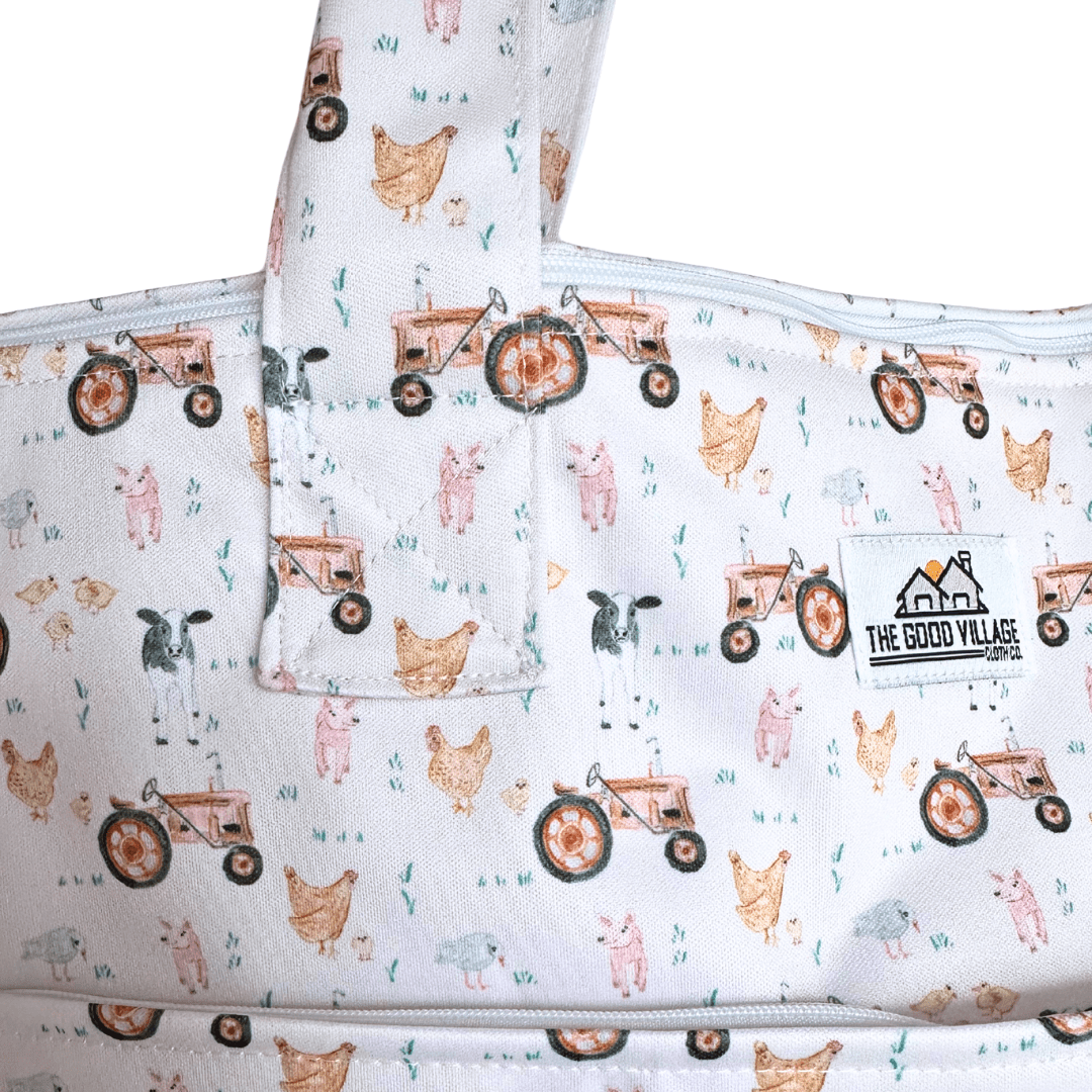 The Good Village Cloth Co. Large Hanging Wetbag | Day at the Farm - 