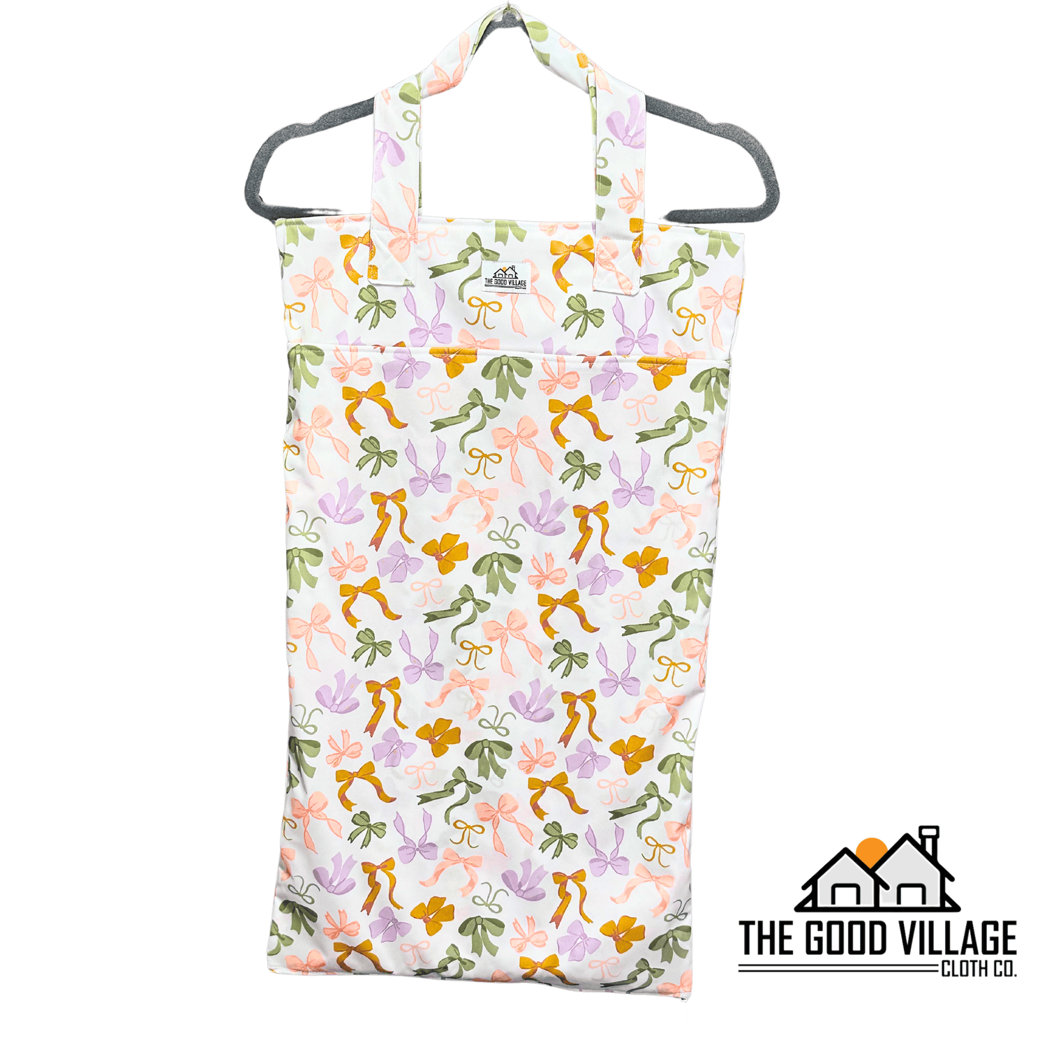 The Good Village Cloth Co. Large Hanging Wetbag | Ribbons and Bows - 