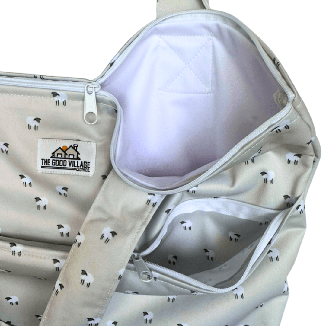 The Good Village Cloth Co. Large Hanging Wetbag | Sheep Tofu - 