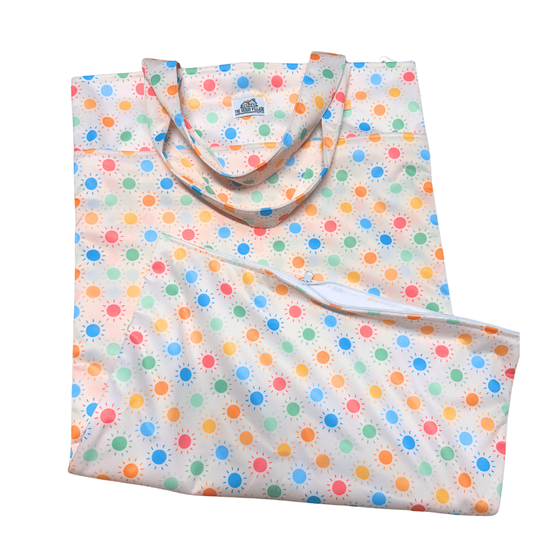 The Good Village Cloth Co. Large Hanging Wetbag | Sunny Snuggles - 