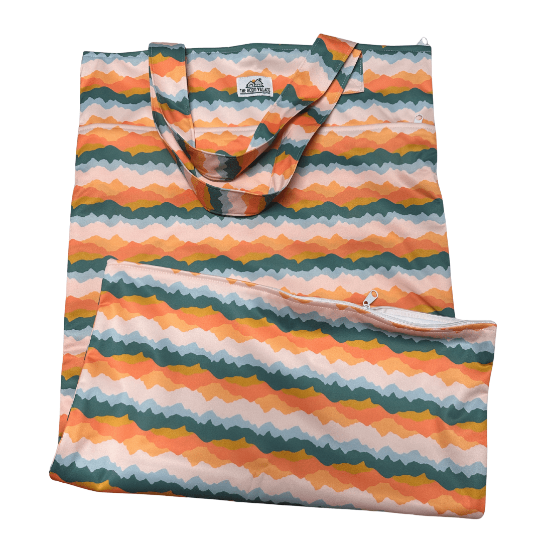 The Good Village Cloth Co. Large Hanging Wetbag | Sunset Peaks - 
