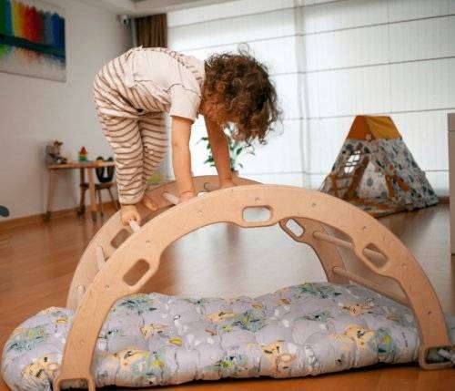 Large Montessori Climbing Arch/Rocker with Pillow Set - Everetts Place: Online Boutique - Furniture