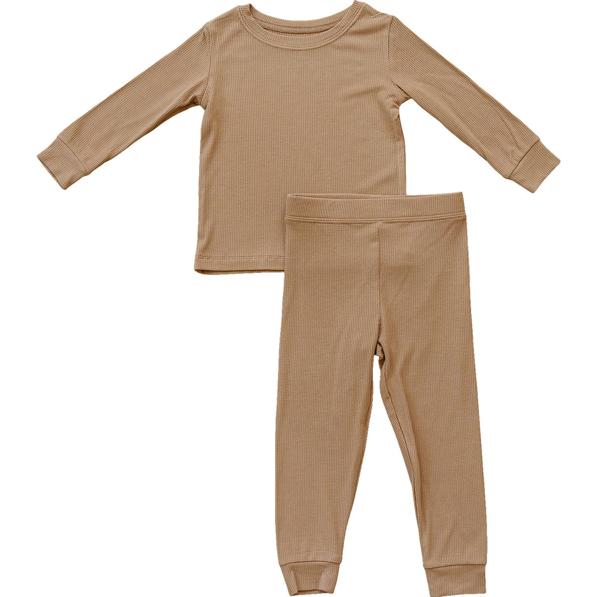 Latte Ribbed Bamboo Cozy Set - Sleeve, Fashion, Active Pants, Pajamas, Long-sleeved T-shirt | Everetts Place