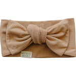 Latte Ribbed Bamboo Head Wrap - Bow tie, Brown, Knot, Headband, Ribbon | Everetts Place