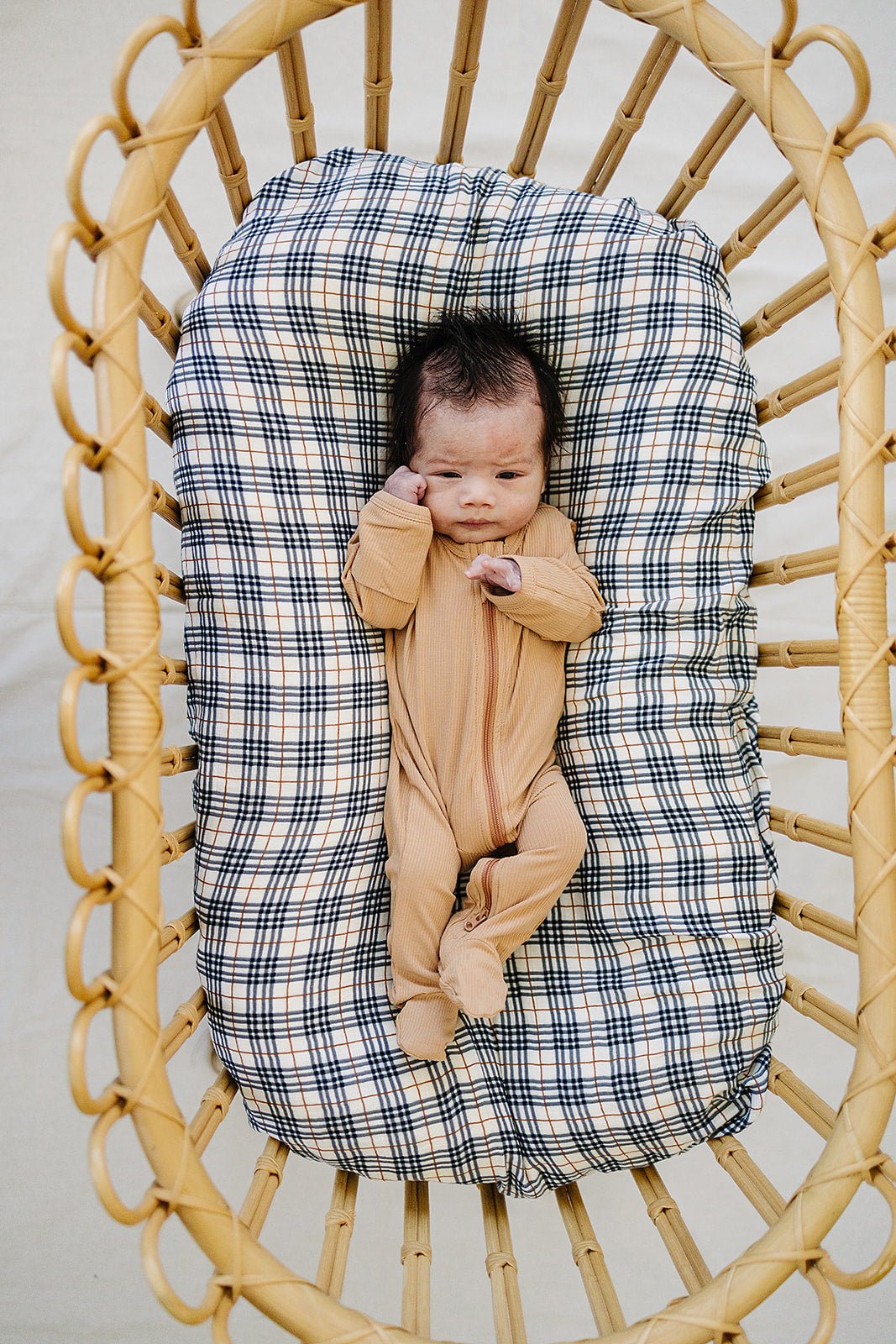 Mebie Baby Latte Ribbed Bamboo Zipper - 