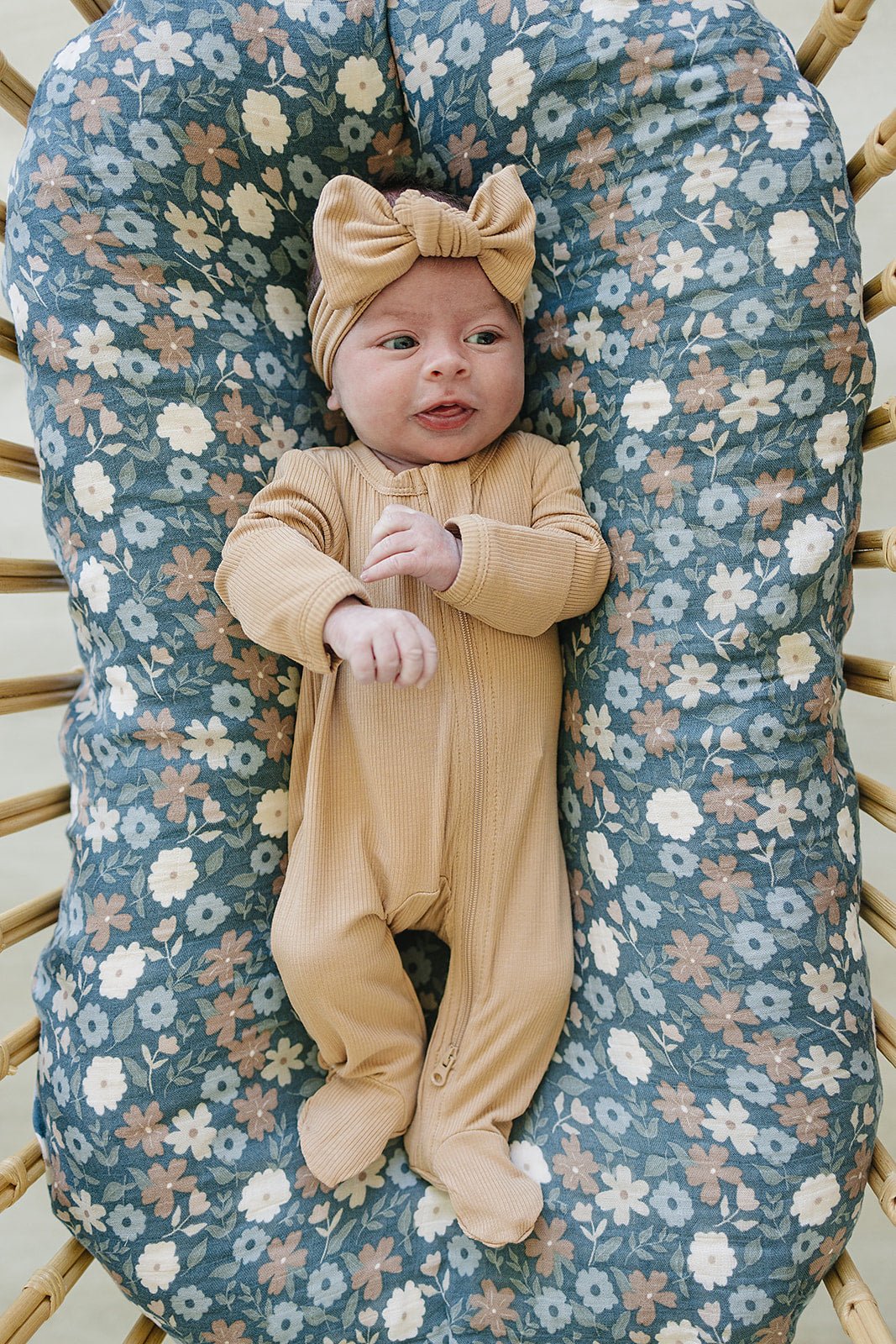 Mebie Baby Latte Ribbed Bamboo Zipper - 