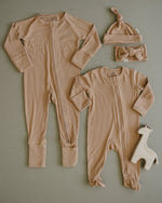 Mebie Baby Latte Ribbed Bamboo Zipper - 