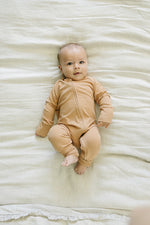Mebie Baby Latte Ribbed Bamboo Zipper - 
